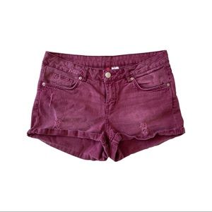 Cuffed, Distressed Denim Shorts